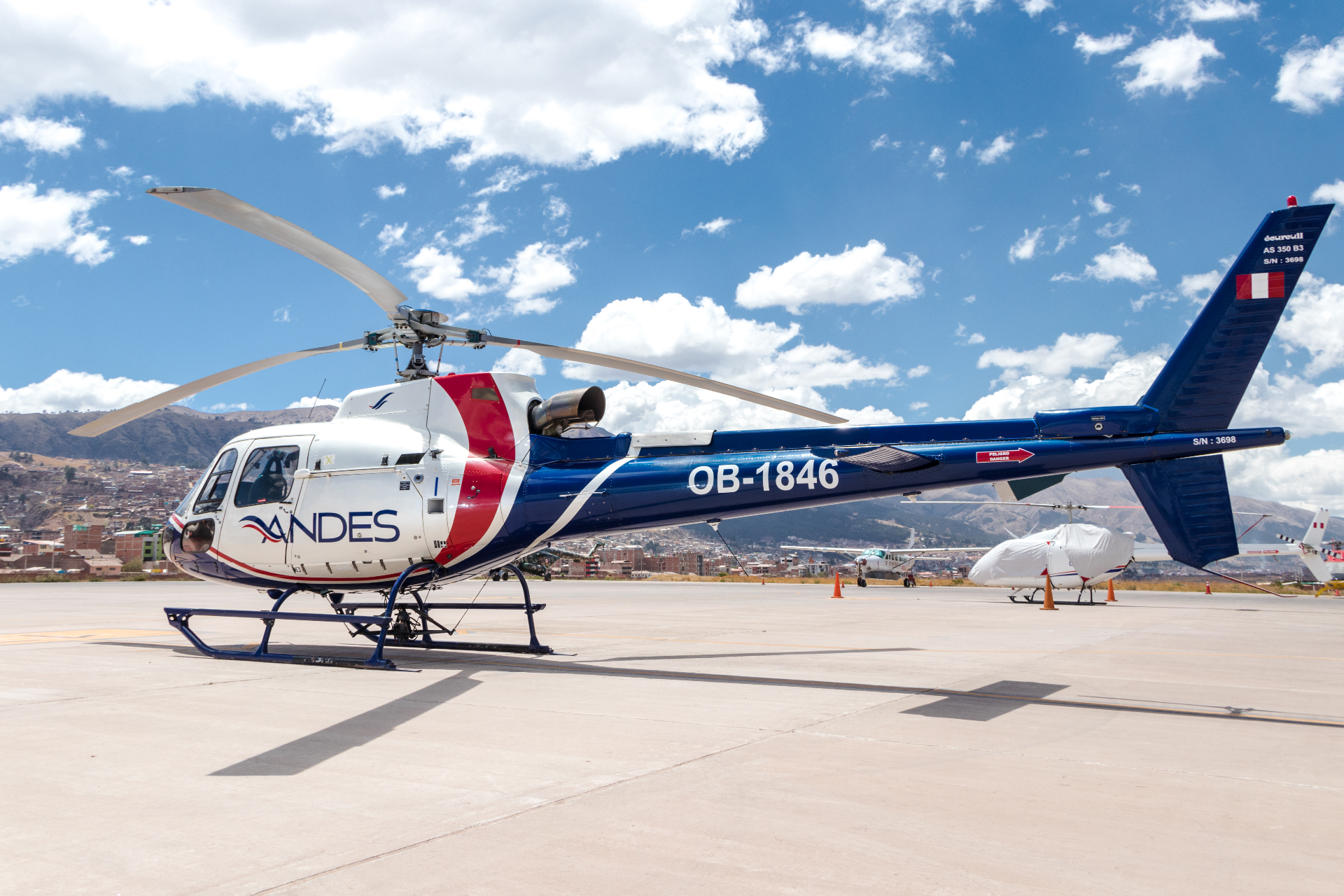 Helicóptero H125 en plataforma
